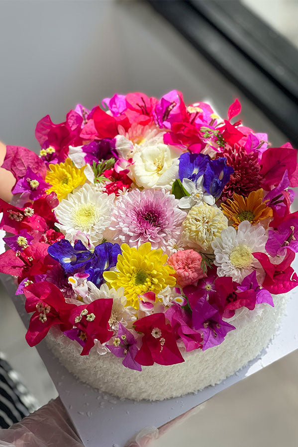 
                  
                    Load image into Gallery viewer, Buko Pandan Chiffon Cake Sweet The Daily Knead Midi Filled with flowers 
                  
                