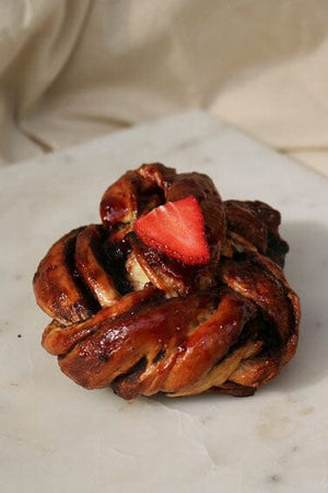 
                  
                    Load image into Gallery viewer, Chocolate Brioche Babka - MKT Sweet The Daily Knead Bakery Knot (by the piece) Dark Chocolate Strawberry 
                  
                