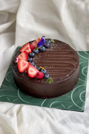
                  
                    Load image into Gallery viewer, Chocolate Olive Oil Cake - Food Lab PopUp The Daily Knead Grand Fresh Berries 
                  
                