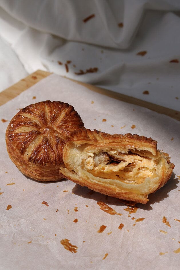
                  
                    Load image into Gallery viewer, Savory Cheese Box - MKT PopUp The Daily Knead Three Cheese Pie (by the piece) 
                  
                