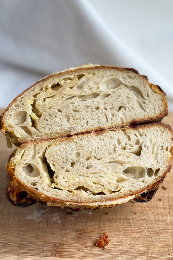 Sourdough Three Cheese & Roasted Garlic Bread The Daily Knead 