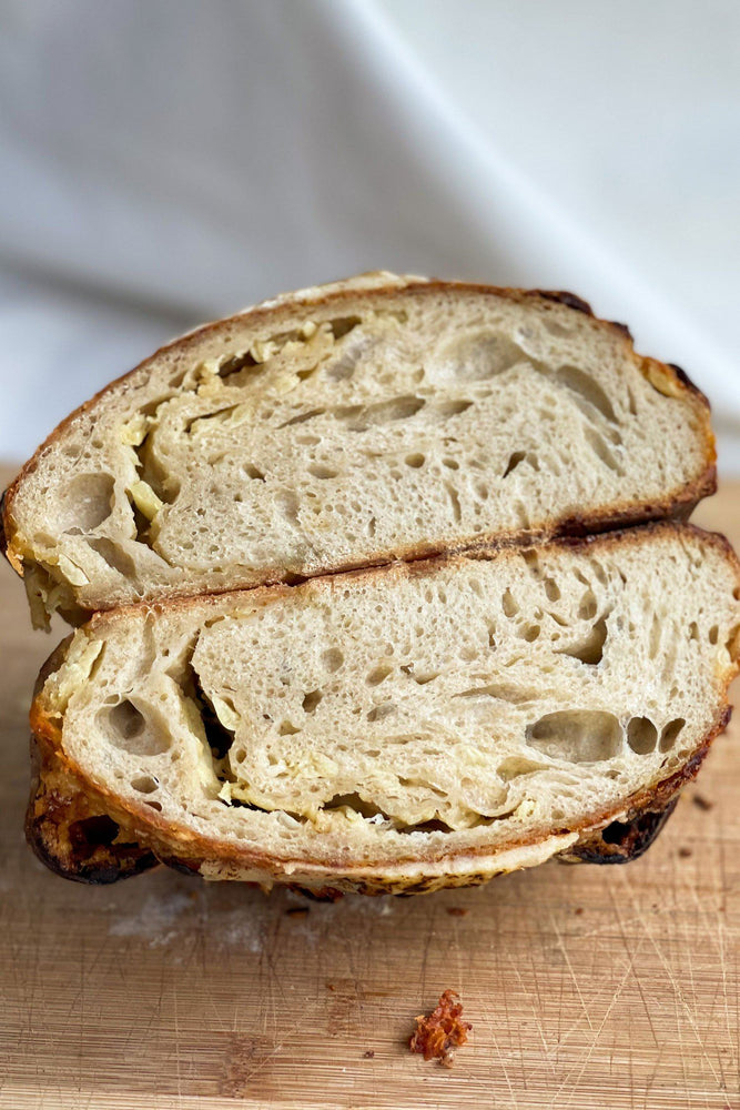 
                  
                    Load image into Gallery viewer, Sourdough Three Cheese &amp;amp; Roasted Garlic - PopUp PopUp The Daily Knead 
                  
                